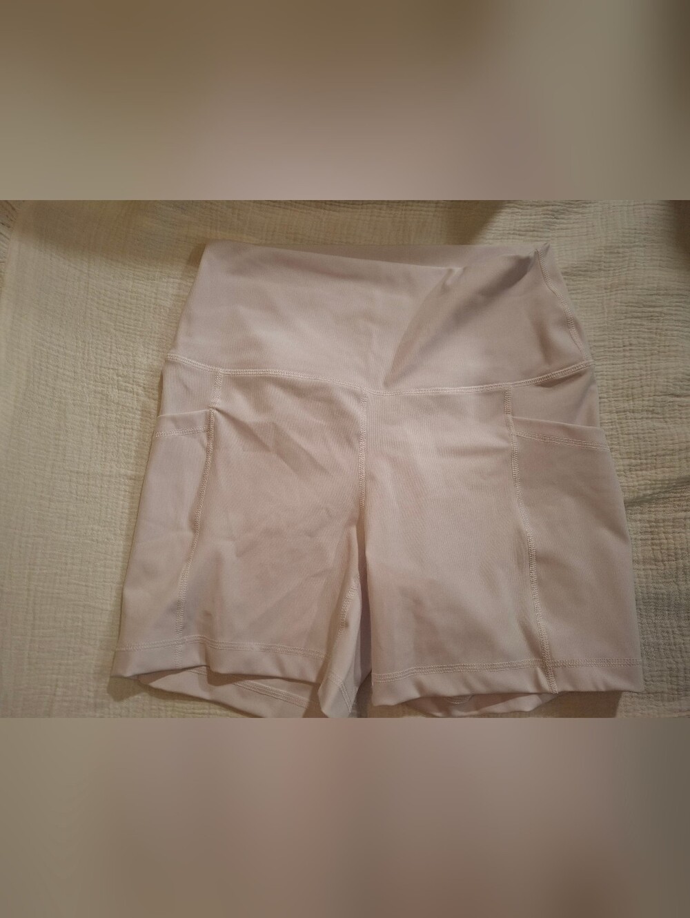 High-Waist Women's Workout Shorts in White